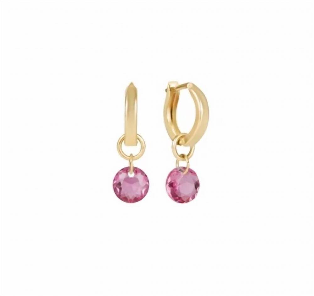 NEW ENEWTON women's huggie reflection small charm hoop earrings in pink